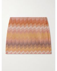 Missoni - Striped Metallic Crochet-Knit Mini Skirt - Lyst