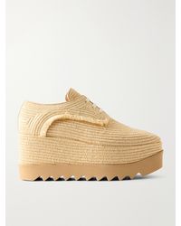 Stella McCartney - Elyse Woven Raffia Platform Brogues - Lyst