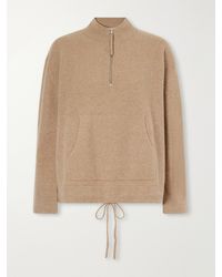 Leset - Jesse Drawstring Wool Half-Zip Sweatshirt - Lyst