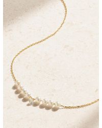 Mizuki - 14-Karat, Pearl And Diamond Necklace - Lyst