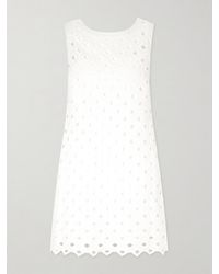 Max Mara - Beachwear Embroidered Woven Mini Dress - Lyst