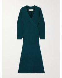 Mara Hoffman - Samira Midikleid Aus Einer Gerippten Biobaumwollmischung Mit Wickeleffekt - Lyst