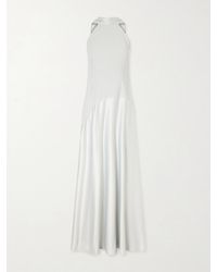 Solace London - Cece Cape-Effect Crepe And Satin Gown - Lyst