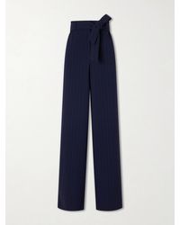 Max Mara - Striped Seersucker Virgin Wool-Blend Pants - Lyst