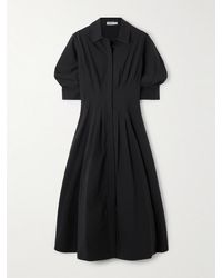 Jonathan Simkhai - Robe-Chemise Midi En Popeline De Coton Mélangé À Plis Jazz - Lyst