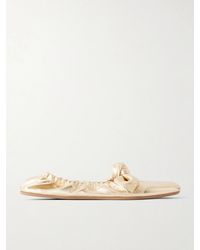 Zimmermann - Carousel Knotted Metallic Leather Ballerina Flats - Lyst