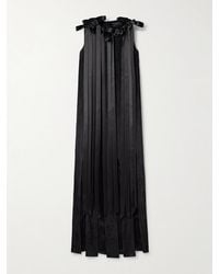 Simone Rocha - Bow-Detailed Satin-Trimmed Crepon-Jacquard Midi Dress - Lyst
