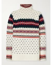 Polo Ralph Lauren - Fair Isle Intarsia-Knit Cotton And Wool-Blend Turtleneck Sweater - Lyst