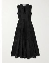 Veronica Beard - Alina Tie-Detailed Tasseled Broderie Anglaise Cotton Maxi Dress - Lyst