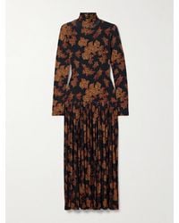 Ulla Johnson - Amaya Pleated Floral-Print Jersey Turtleneck Maxi Dress - Lyst