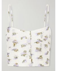 Ulla Johnson - Fil Coupé-Trimmed Mulberry Silk-Blend Organza Bustier Top - Lyst