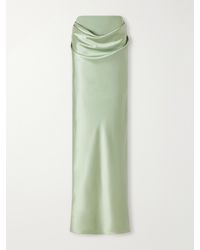Heirlome - Cleo Draped Silk-Satin Maxi Skirt - Lyst