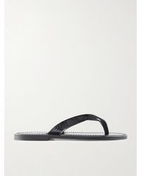 K. Jacques - Torino Snake-Effect Leather Thong Sandals - Lyst