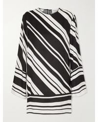 Brandon Maxwell - The Leni Striped Twill Mini Dress - Lyst