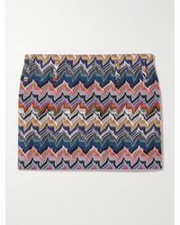 Missoni - Striped Metallic Crochet-Knit Mini Skirt - Lyst