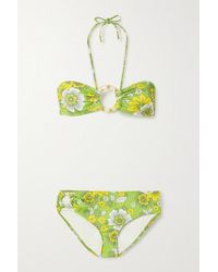 Dodo Bar Or Erica Und Elle Bandeau-bikini Mit Blumenprint - Grün