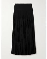 Alaïa - Pleated Wool Midi Skirt - Lyst