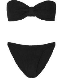 Hunza G Jean Bandeau-bikini Aus Seersucker - Schwarz