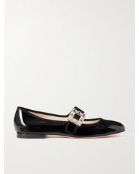 Roger Vivier - Très Vivier Strass Babies Mary-Jane-Ballerinas Aus Lackleder Mit Kristallen - Lyst