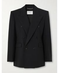 Saint Laurent - Doppelreihiger Blazer Aus Grain De Poudre Aus Wolle - Lyst