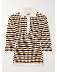 Eres - Comeback Open-Knit Cotton-Blend Polo Top - Lyst