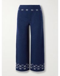 Calle Del Mar - Winter Fair Isle Cashmere Wide-Leg Pants - Lyst