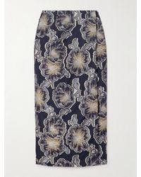 D'Estree - Vera Barocco Wrap-Effect Metallic Fil Coupé Midi Skirt - Lyst