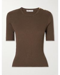 Blazé Milano - Alegria Ribbed Silk And Cotton-Blend T-Shirt - Lyst