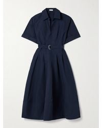 Jonathan Simkhai - Deanna Belted Cotton-Blend Faille Midi Shirt Dress - Lyst