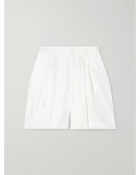 Lisa Yang - Pleated Silk-Twill Shorts - Lyst