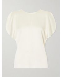 Victoria Beckham - Bela Draped Satin Blouse - Lyst