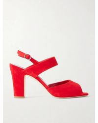 Manolo Blahnik - Khiko 90 Suede Sandals - Lyst