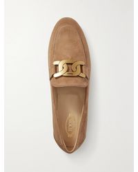 Tod's - Kate Embellished Suede Loafers - Lyst
