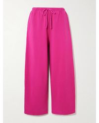 The Elder Statesman - Daily Cotton And Cashmere-Blend Wide-Leg Track Pants - Lyst