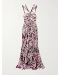 Isabel Marant - Rafael Cutout Embellished Braided Printed Silk-Crepon Maxi Dress - Lyst