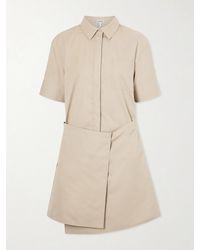 Loewe - Asymmetric Cotton And Silk Gabardine-Blend Mini Dress - Lyst