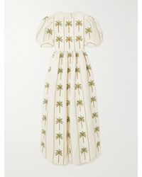 Agua Bendita - Net Sustain Raquel Victoria Embroidered Linen Maxi Dress - Lyst