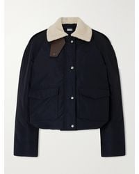 Loewe - Padded Shearling-Trimmed Cotton-Blend Canvas Jacket - Lyst