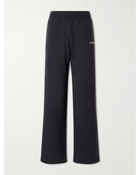 Sporty & Rich - Logo-Embroidered Cotton Wide-Leg Pants - Lyst