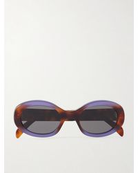 Celine - Triomphe Oval-Frame Acetate Sunglasses - Lyst
