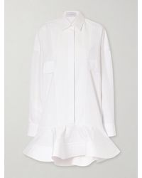Stella McCartney - Piqué-Trimmed Cotton-Poplin Mini Dress - Lyst