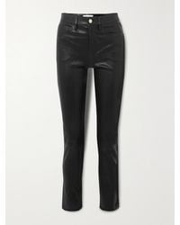 FRAME - Le Sylvie Hoch Sitzende Hose Mit Schmalem Bein Aus Leder - Lyst
