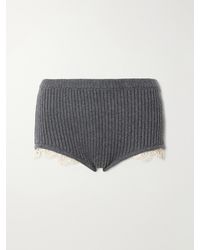 Magda Butrym - Crochet-Trimmed Knitted Cashmere Shorts - Lyst
