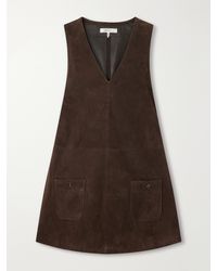 FRAME - The Safari Tent Suede Mini Dress - Lyst