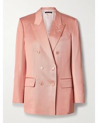 Tom Ford - Doppelreihiger Blazer Aus Twill Aus Einer Seiden-Wollmischung - Lyst