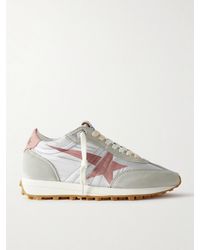 Golden Goose - Running Marathon Leather-Trimmed Suede And Ripstop Sneakers - Lyst