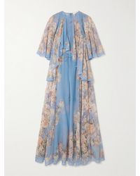Zimmermann - Cascadian Tiered Ruffled Floral-Print Recycled-Georgette Maxi Dress - Lyst