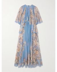 Zimmermann - Cascadian Tiered Ruffled Floral-Print Recycled-Georgette Maxi Dress - Lyst