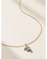 Sydney Evan - Dolphin Family 14-karat Gold, Diamond And Enamel Necklace - Lyst
