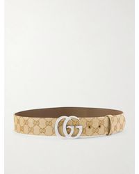 Gucci - Flat Marmont Gg Printed Coated-Canvas Belt - Lyst